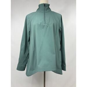 Athleta Advantage Poplin Funnel Neck Technical Jacket Green Blue Teal XS Utility